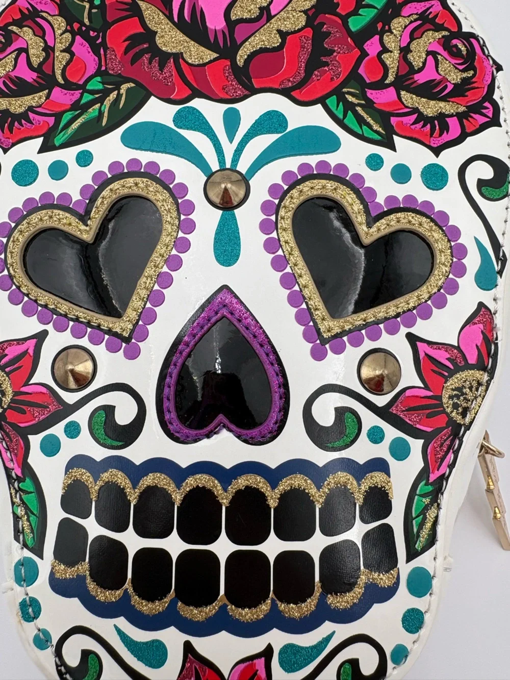 💀🌹 Betsey Johnson “Head Case” Sugar Skull Day of the Dead Crossbody